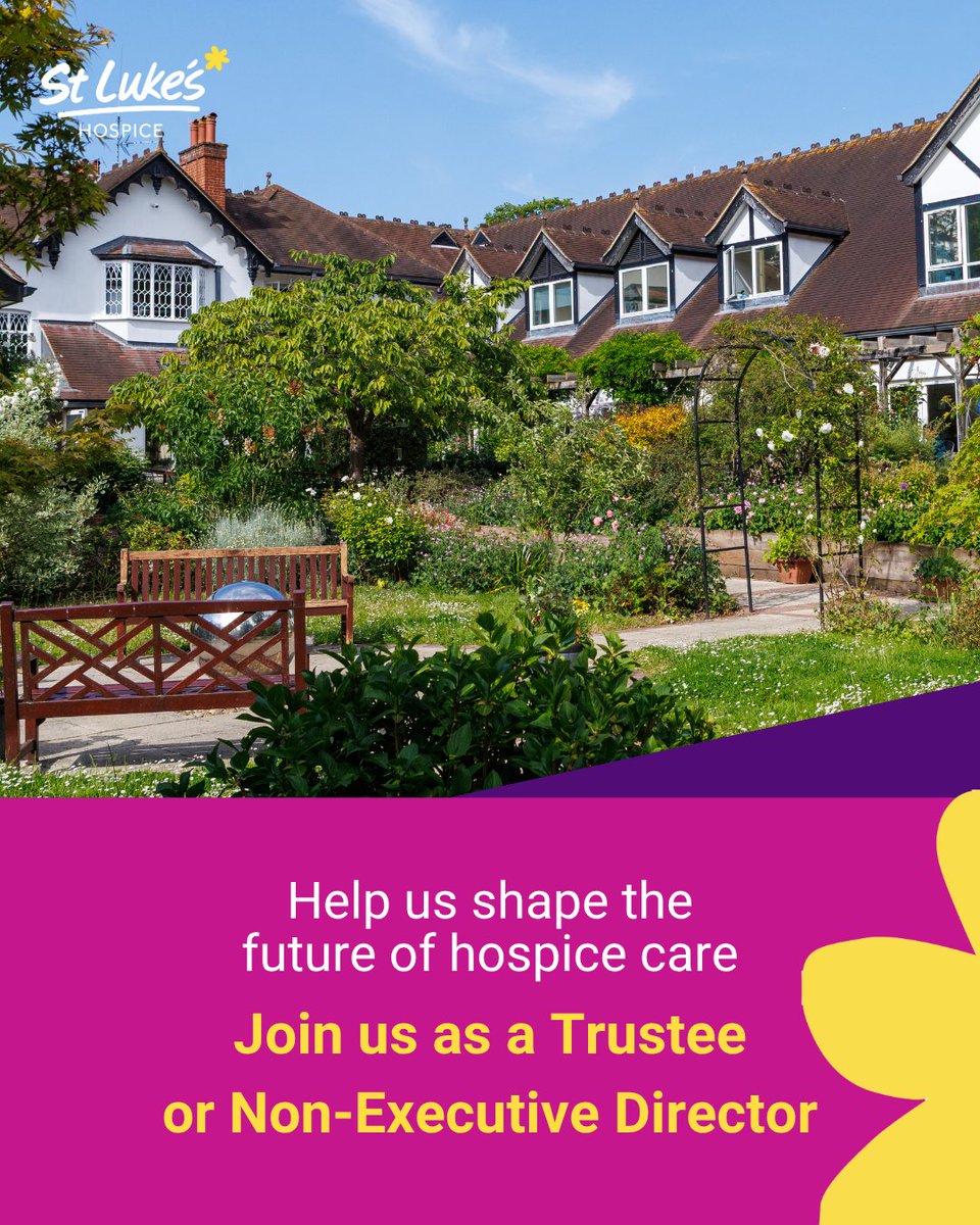 St Luke’s Hospice is looking for new Trustees and Non-Executive Directors to help shape the future of hospice care in Harrow and Brent.

Find out more on our website: stlukes-hospice.org/st-lukes-hospi…