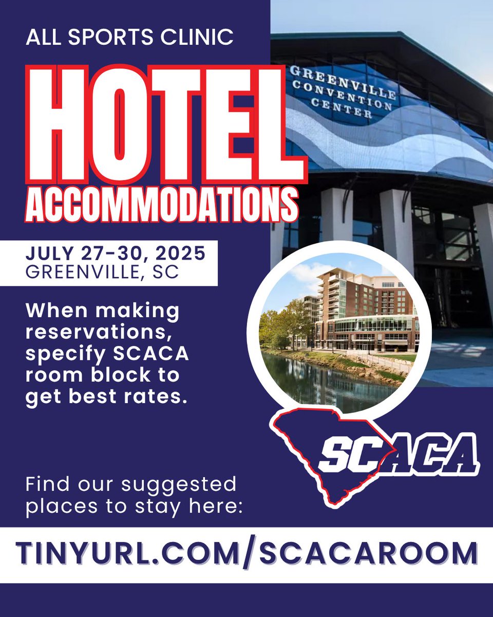 Mark your calendar AND your reservation! Make sure your hotel plans are set—check out our room block deals ➡️ sccoaches.org/site_page.cfm?…