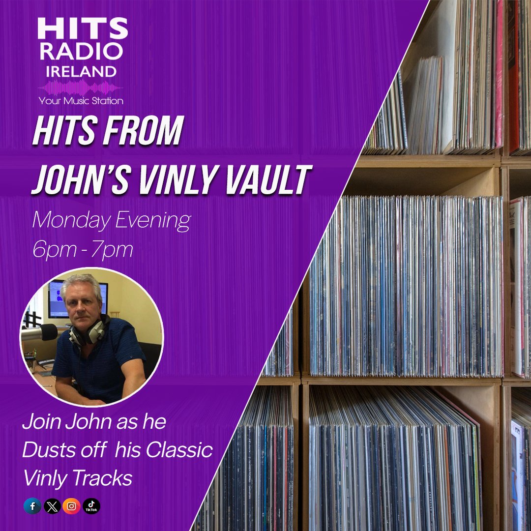 Hits from John's Vinyl Vault
With a career in broadcasting spanning over 40 years. John Troy has built up an incredible Vinyl music collection, and every Monday he will delve into his vault of music from 6pm - 7pm on Hits Radio Ireland
#Hits Radio Ireland