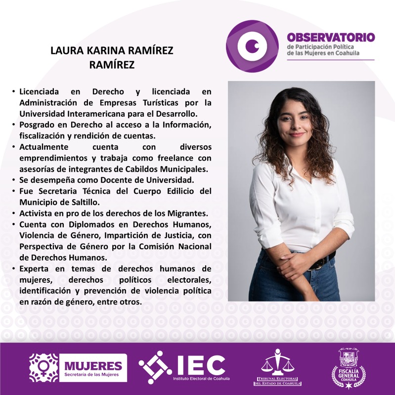 Conoce a nuestras integrantes no permanentes!!

El día de hoy te presentamos a Laura Karina Ramírez Ramírez.