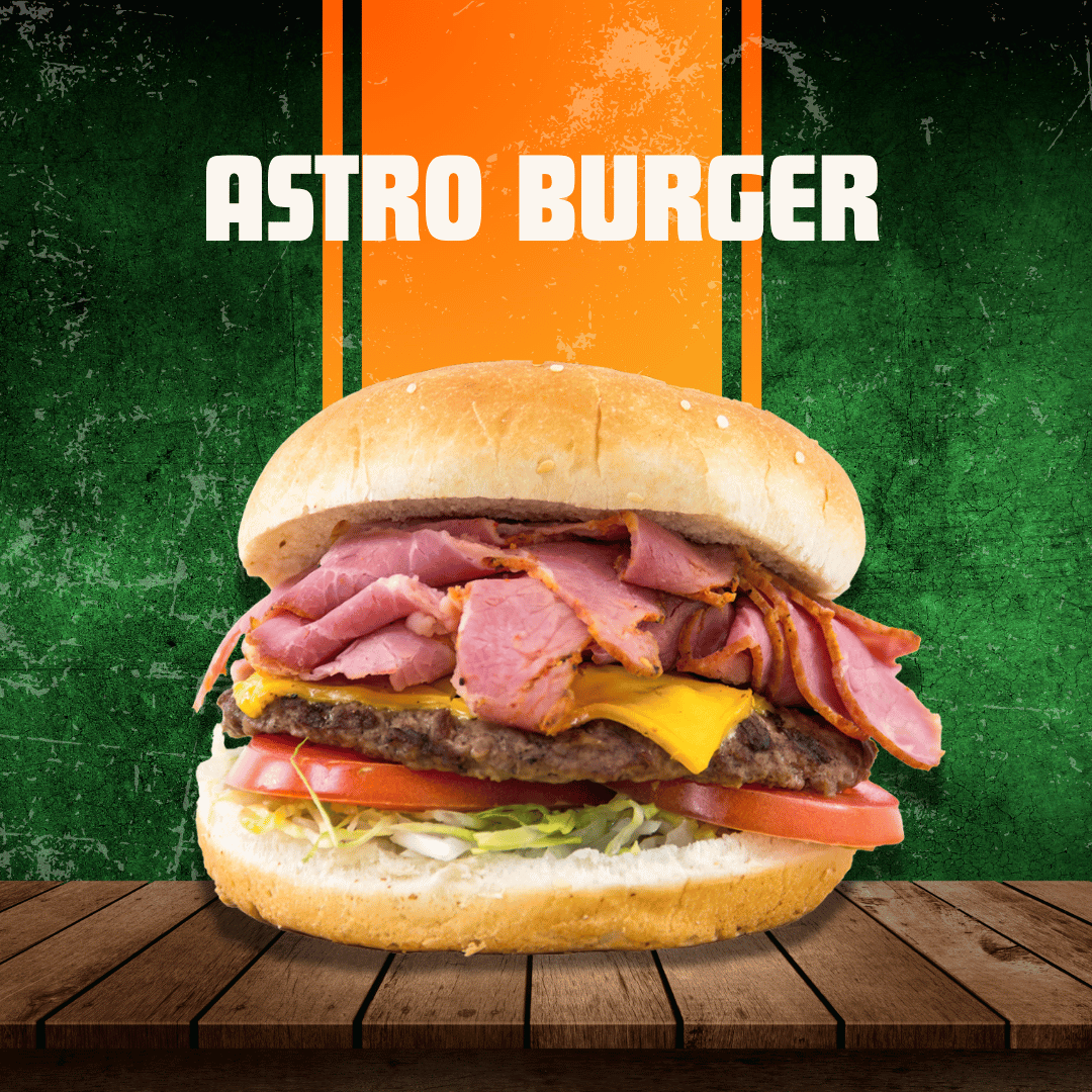 A Championship style burger. 
#AstroBurgers #Burgers #Cheeseburgers #BaconCheeseburgers #Salads #ChickenTenders #Fries #Shakes #UtahOriginal #Midvale #SouthJordan #Draper