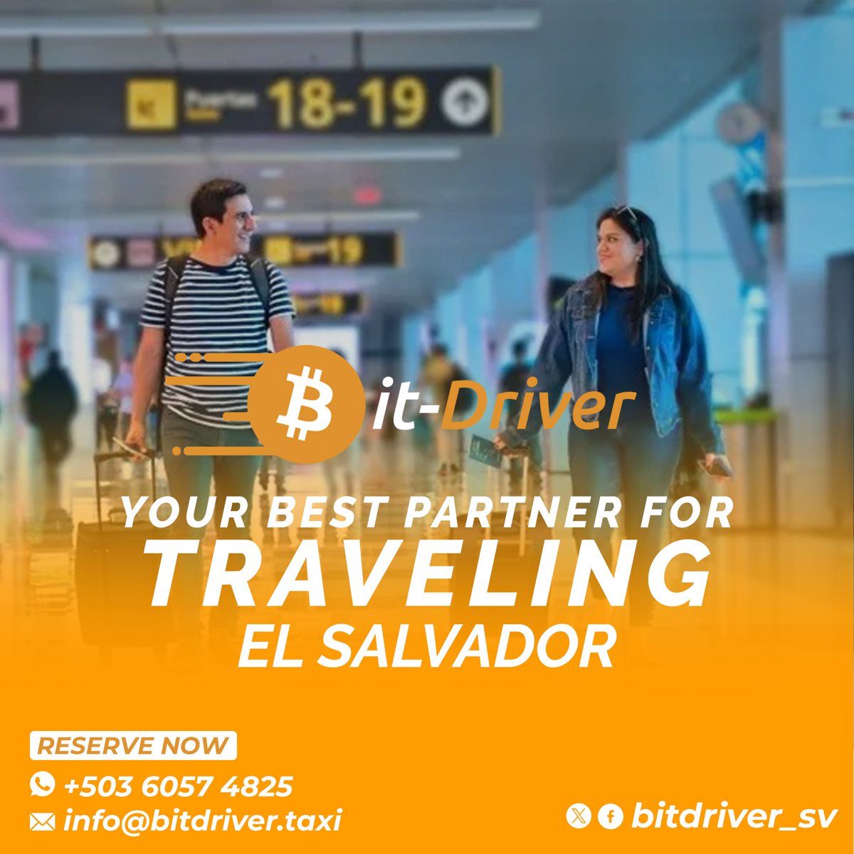 bitdriver_sv's tweet image. Trust the biggest #Bitcoin friendly transport service in #ElSalvador 🇸🇻✨
- Airport pickups
- Car rentals
- Full-day tours
Ride with @bitdriver_sv today.
📲 +503 6057 4825 / info@bitdriver.taxi