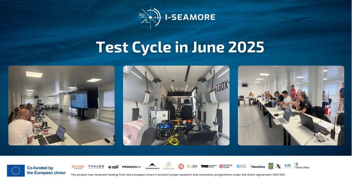 ✈️ 𝗜-𝗦𝗘𝗔𝗠𝗢𝗥𝗘 𝟯𝗿𝗱 𝘁𝗲𝘀𝘁 𝗰𝘆𝗰𝗹𝗲 held from June 17-19, in <a href="/MarinhaPT/">Marinha</a> base in 📍 Troia, Portugal! This 3 day session was a crucial step in the testing and integration activities for the I-SEAMORE platform.

#ISEAMORE #MaritimeSecurity #Testing #Integration