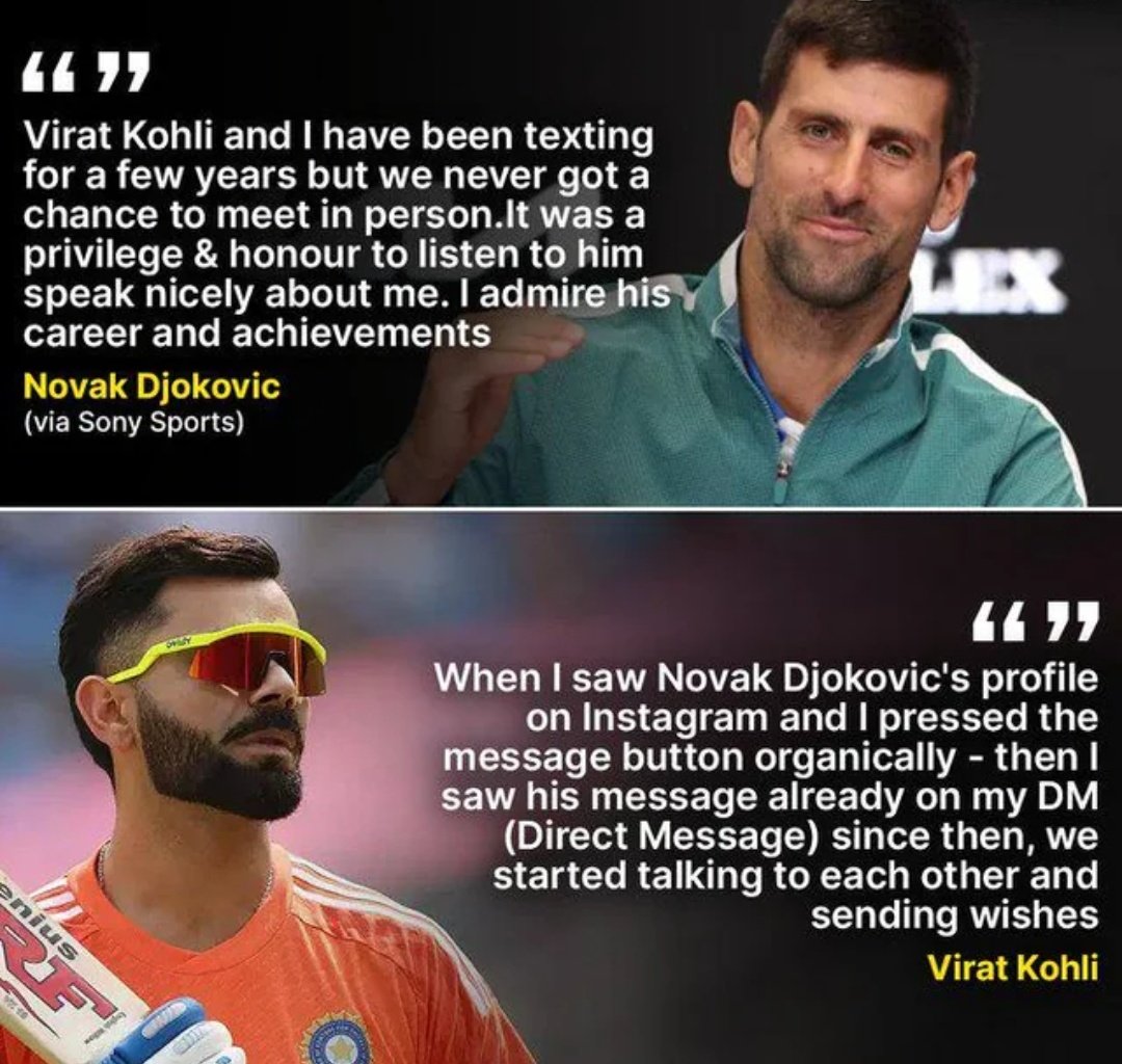 Adityakrsaha's tweet image. I really hope Kohli met Djokovic today