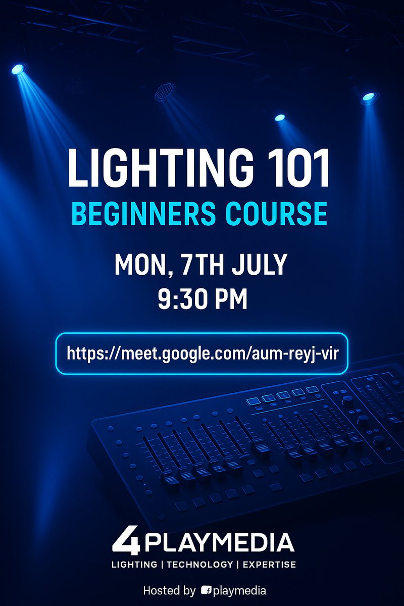 4PLAYMG's tweet image. No permission, no access.
#4playmedia #lightingtechnologyexpertise
#beginnerscourse