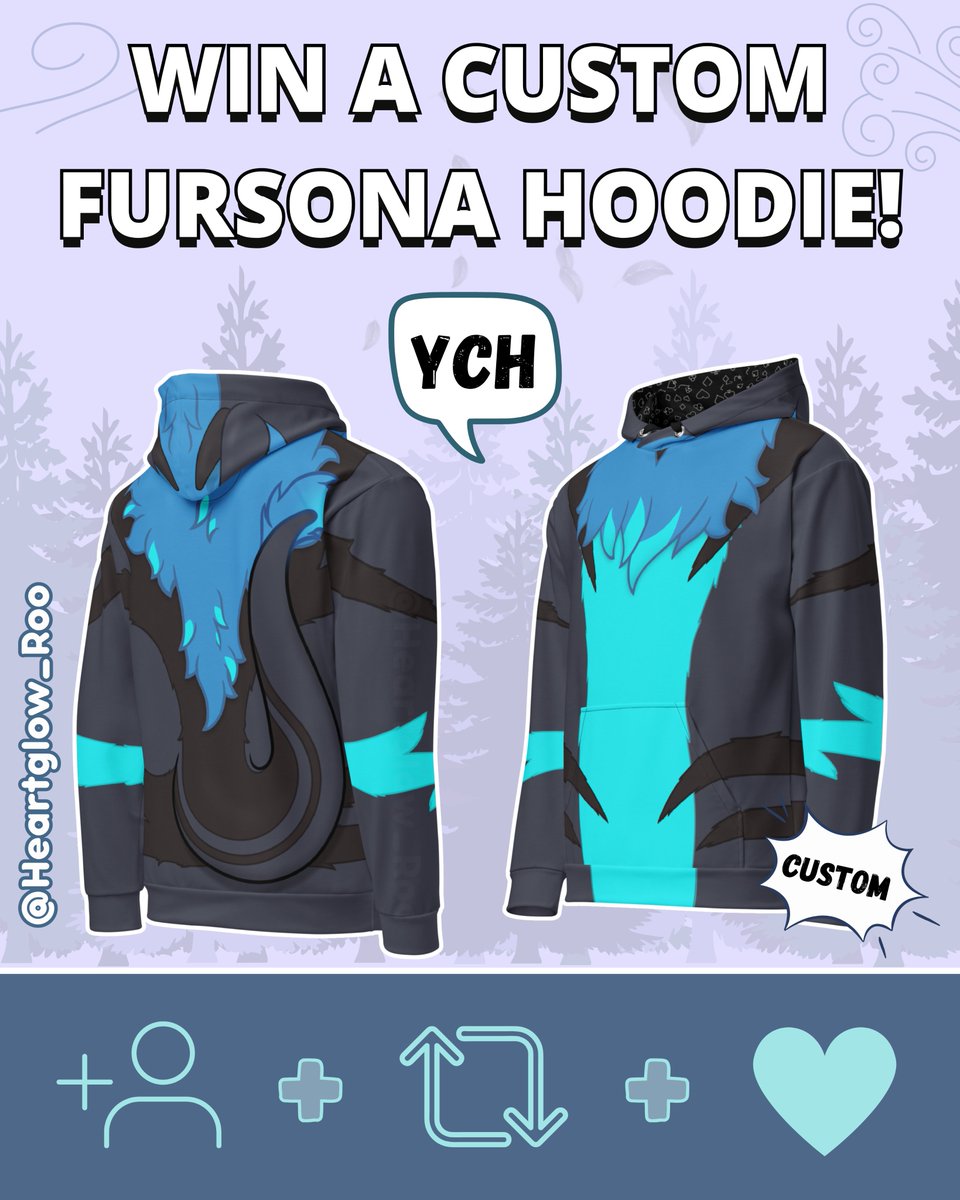 🌿HEARTGLOW'S MERCH THIRD CUSTOM HOODIE RAFFLE! 🌿

TO ENTER:

1. Follow me
2. Like
3. Retweet 
comment your Ref sheet! (optional)  

PRIZE is a custom fursona hoodie for absolutely free! I will pay shipping   

(1/3)