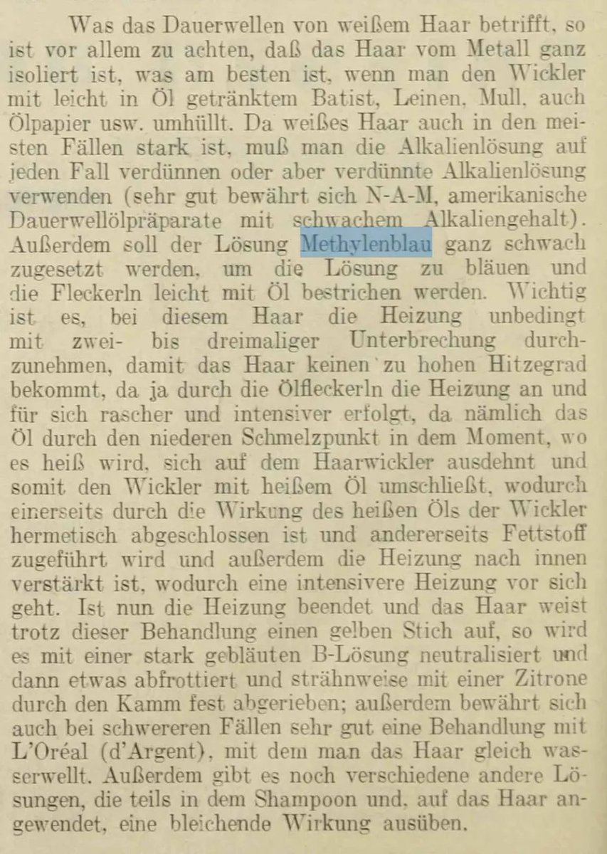 Methylenblau zum Haare färben: Neue Wiener Friseur-Zeitung 47. Jahrgang Nr. 10 1930, S. 8