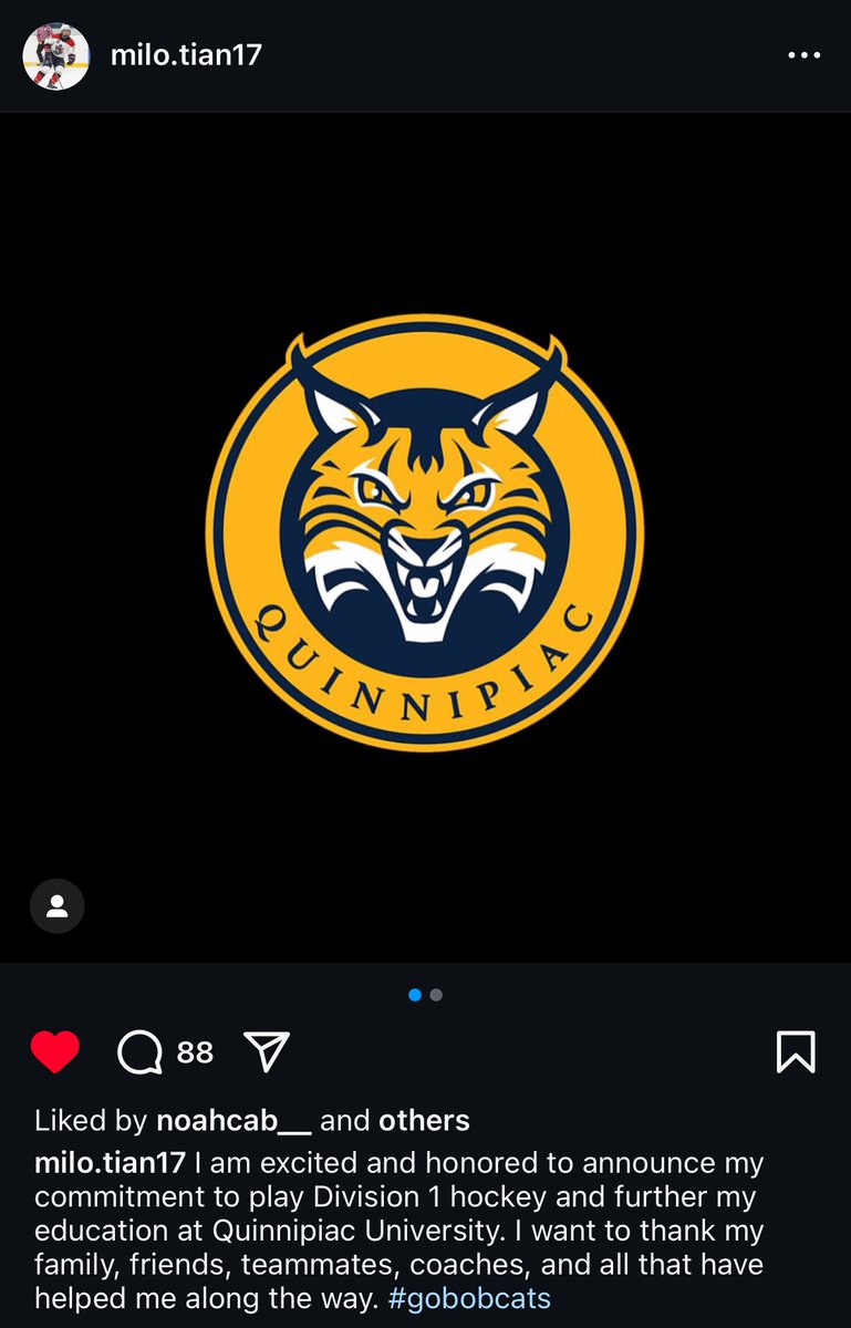 Quinnipiac men’s hockey has picked up a commitment from 2006 winger Milo Tian. 

Tian played for King Rebellion in the OJHL last season, appearing in 49 games. 

<a href="/QUSportsNews/">QU Sports News</a> | #NCAAHockey