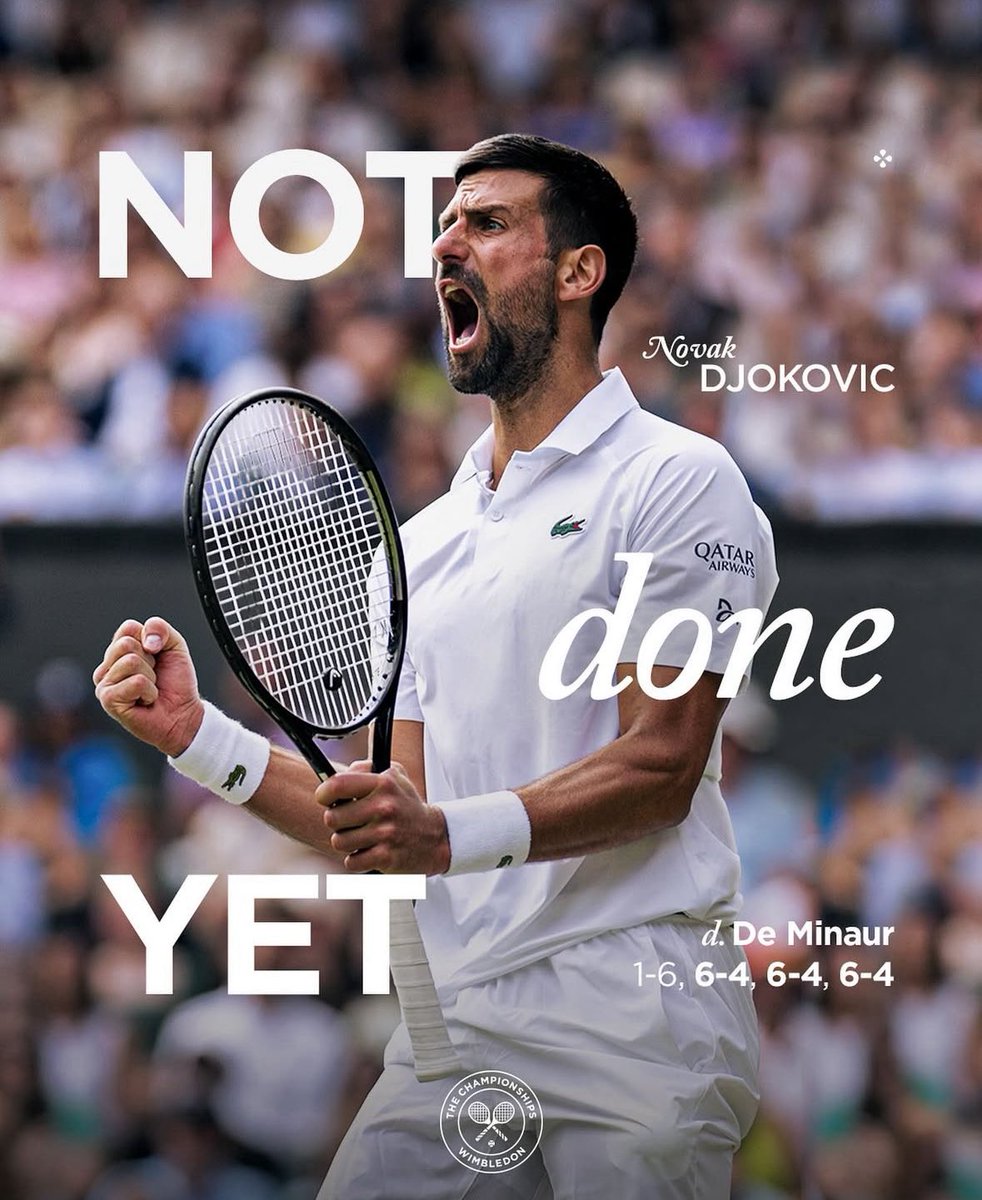 From 6-1 down in the first set to breaking serves, the 38 year old has proved that growing old is mandatory but growing up up and up is a choice. Onwards and Upwards to the Quarter Finals of <a href="/Wimbledon/">Wimbledon</a> for the 16th time <a href="/DjokerNole/">Novak Djokovic</a> #Wimbledon2025 #Wimbledon #Djokovic