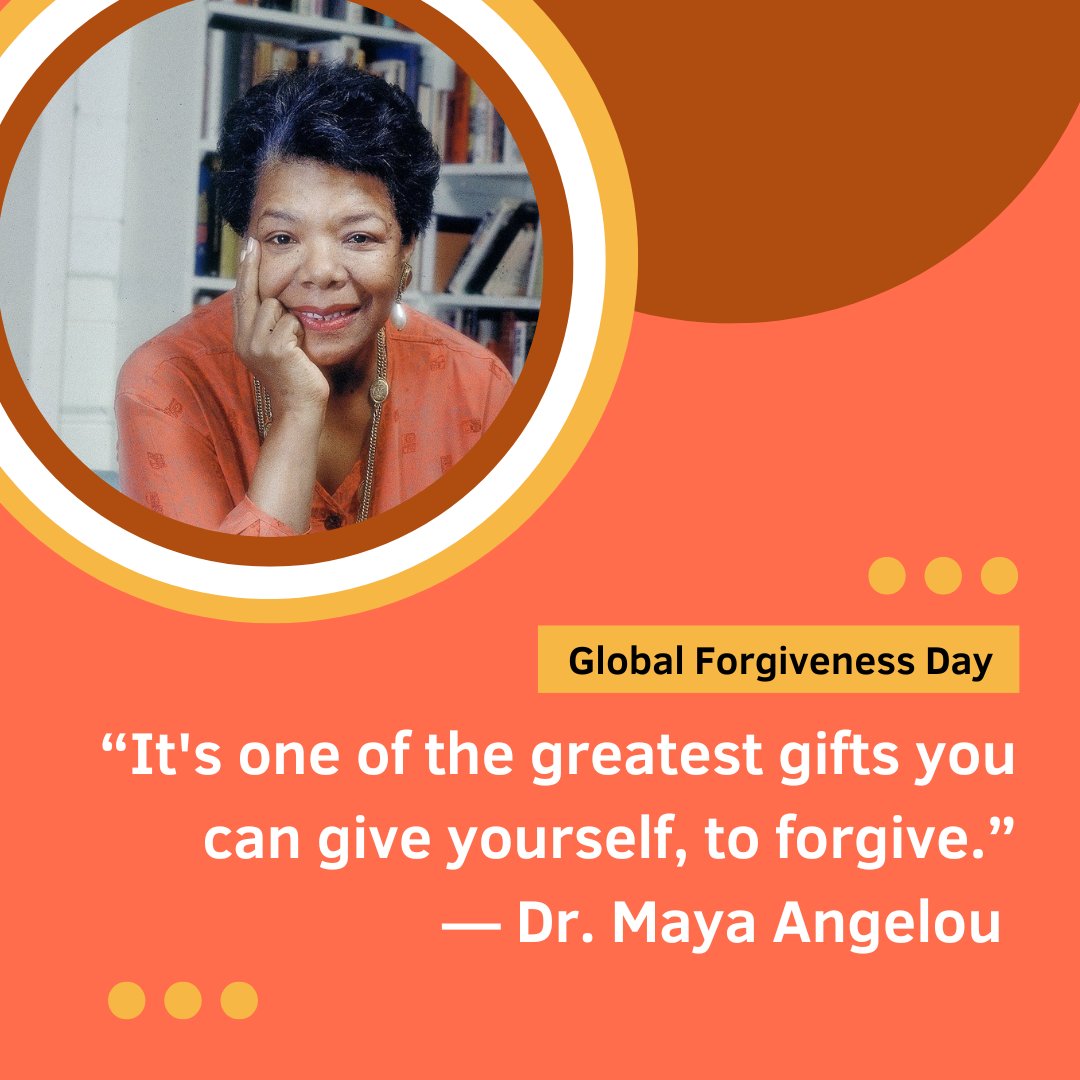 DrMayaAngelou's tweet image. 💛 “It’s one of the greatest gifts you can give yourself, to forgive.” — Dr. Maya Angelou
On #GlobalForgivenessDay, we’re reminded that forgiveness isn’t forgetting — it’s freeing yourself from what no longer serves you. Let go to grow.
#MayaAngelou #HealingForward