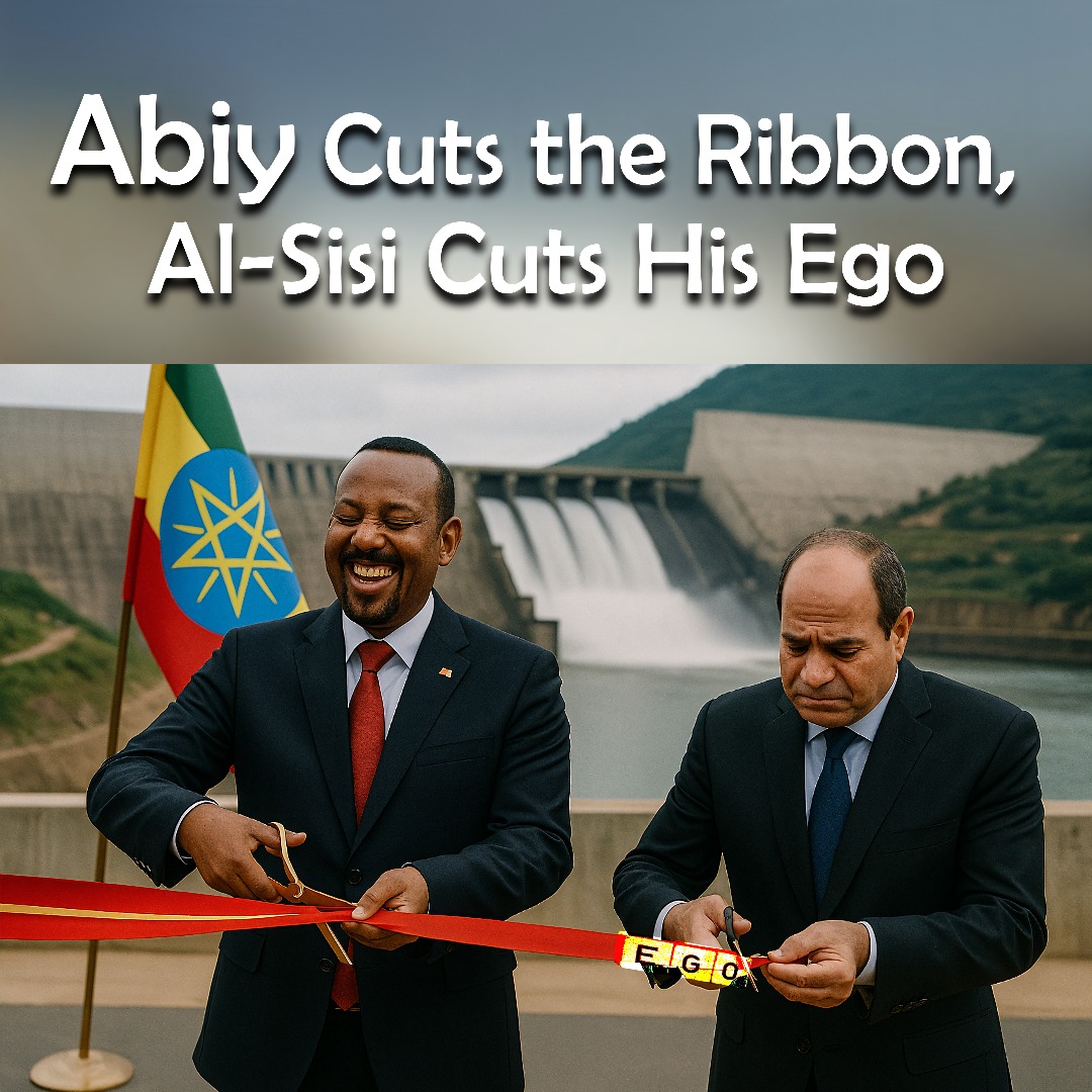 AberaSisay15's tweet photo. Abiy Cuts the Ribbon, Al-Sisi Cuts His Ego! https://t.co/EuZeQxGRlw