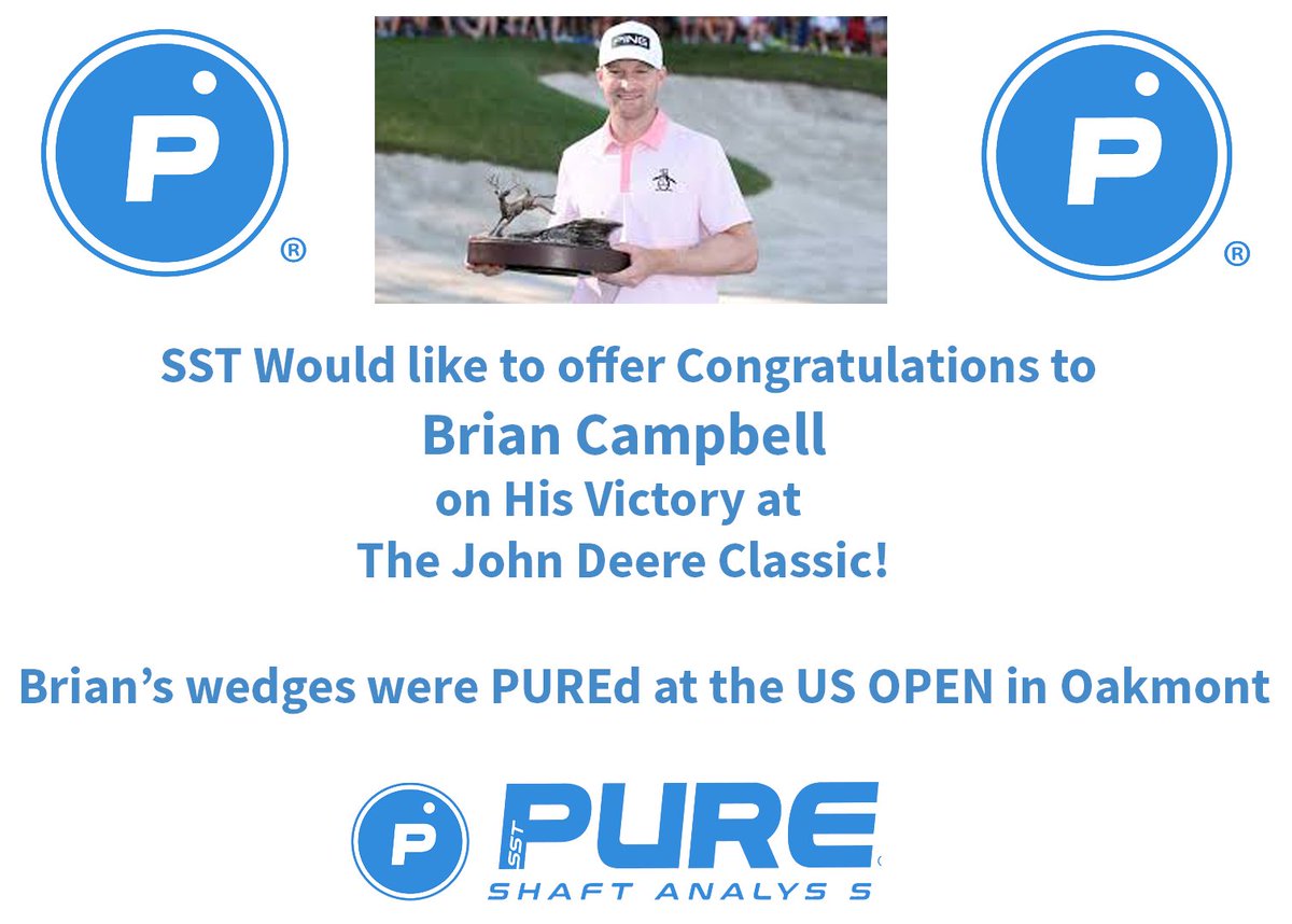 Congratulations to Brian Campbell at The John Deere Classic! #SST, #SSTPURE, #PGA, #PGATOUR #johndeereclassic