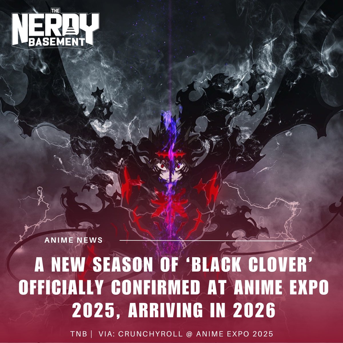 nerdy_basement's tweet photo. A second season on #BlackClover has officially been confirmed this past weekend at #AnimeExpo2025 during #Crunchyroll's Industry Panel. 

An early report last week teased the announcement in an ad placed within the Japanese magazine #JumpGiga, now confirmed at #AnimeExpo. https://t.co/Y969PwBDL8