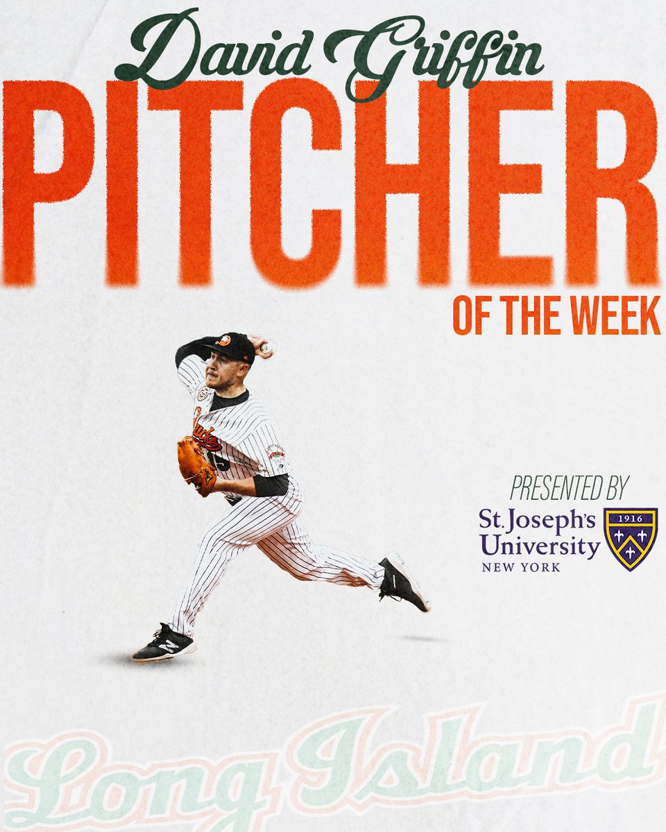 LIDucks's tweet photo. Congratulations to our Player and Pitcher of the Week, presented by @stjoesny, Cody Thomas and David Griffin!

⚾️Thomas: 400 AVG, 3 HR, 7 RBI, 8 R, 10 H, 2 BB, .448 OBP, .800 SLG

⚾️Griffin: 1-0, 0.00 ERA, 1 GS, 7.0 IP, 0 H, 0 R, 2 BB, 9 K https://t.co/UXjtdeNJS7
