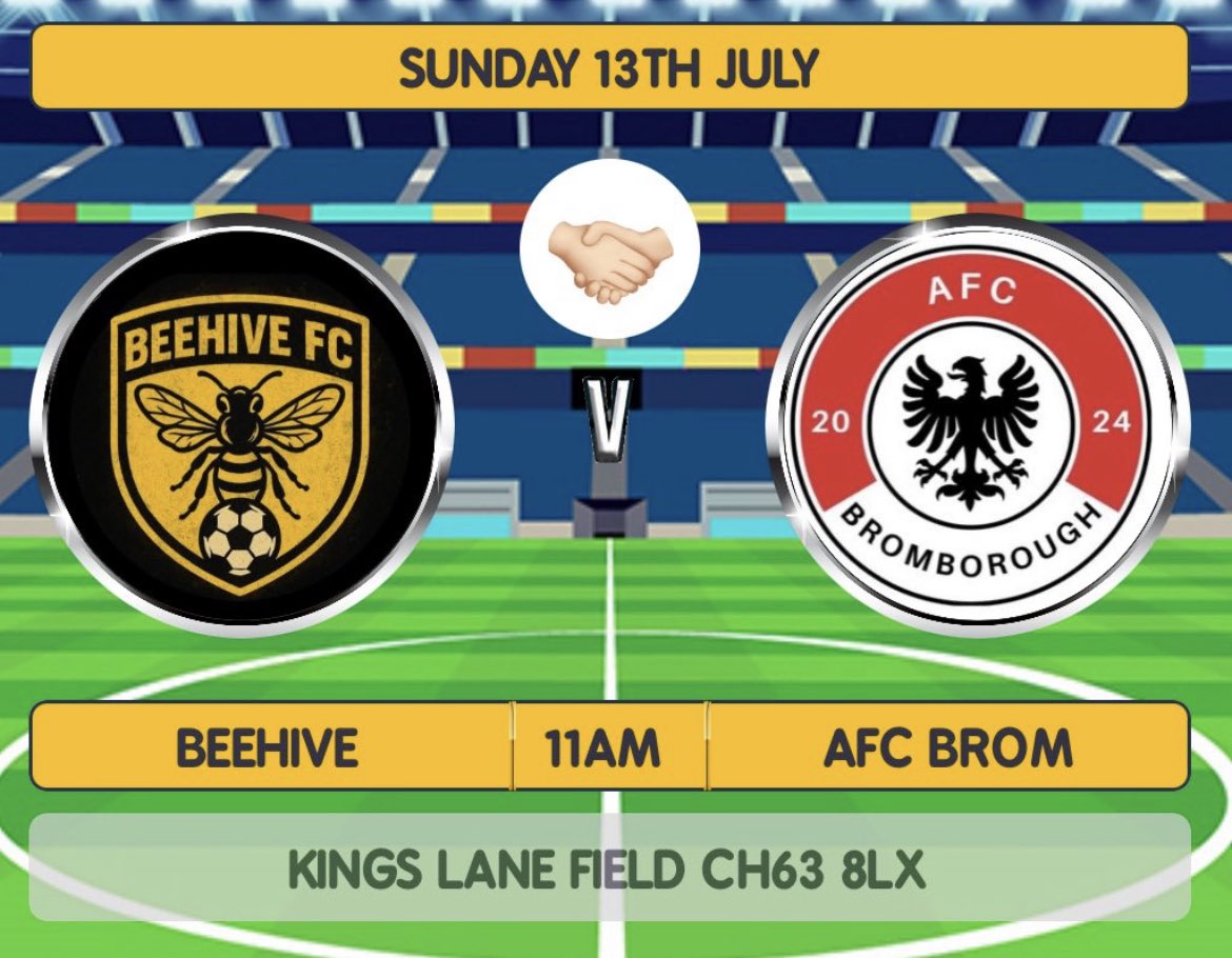 Three friendlies this week, coming thick and fast. 

First Park Royal - Kings lane fields tomorrow

Second <a href="/HootonFc/">Hooton FC</a> (vets) at shaftes on Friday 

Rounding up this weeks action <a href="/BEEHIVE_FC25/">Beehive FC</a>  at kings lane fields on Sunday

Get down an support the lads if you can 🔴⚫️