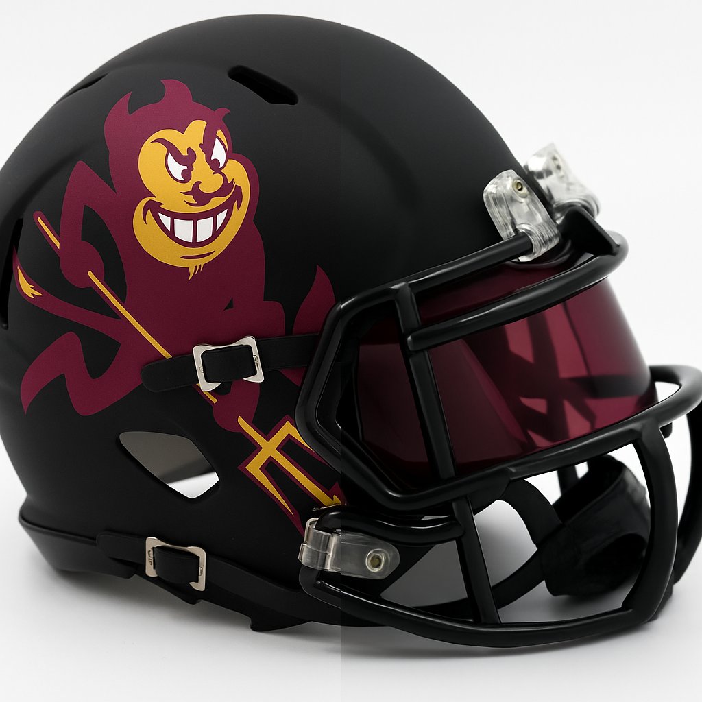 With Sparky back as a primary helmet at Arizona State, 👍 or 👎 to ASU introducing a matte black Sparky alternate lid for a "Blackout" night game? 🧐