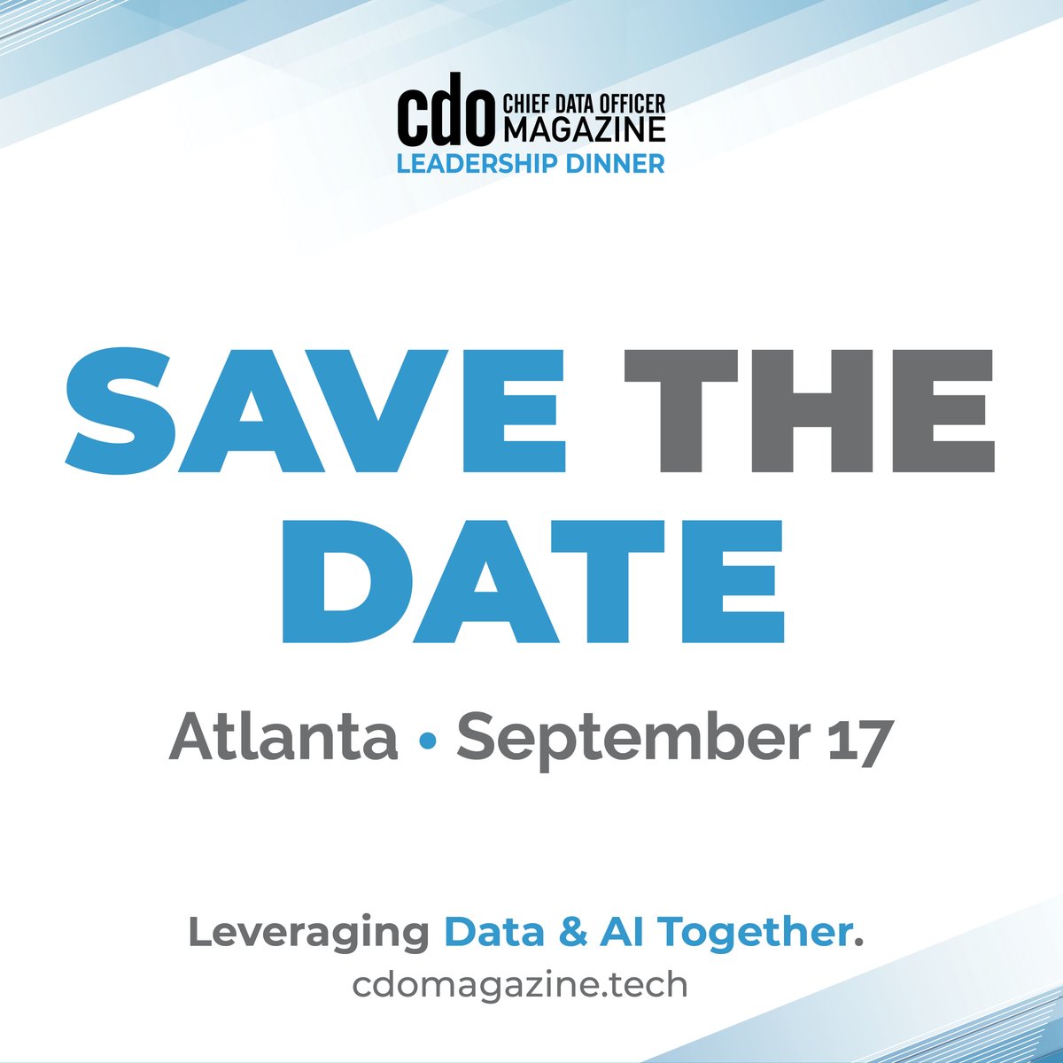 📅 Save the Date – Let’s Talk Data and Agentic AI!

We’re bringing together the best Data &amp; AI leaders for a night of relaxed, yet powerful, conversations at the 📍CDO Magazine Atlanta Leadership Dinner, September 17th! 

🔗 Learn more and register TODAY: hubs.ly/Q03vVJWH0