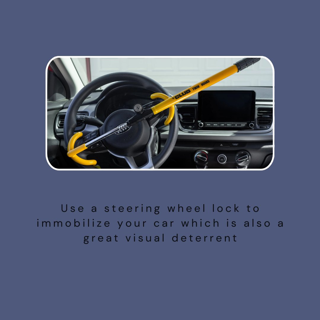 🚗 Protect your ride with smart security moves! 🚗

🔒 Steering wheel lock
📡 Faraday bag for key fobs
📍 Bluetooth tracker inside your car
🔑OBD port protection

 Stay one step ahead!
#AutoCrimePrevention #VehicleSecurity #StayProtected #ReThinkAutoCrime