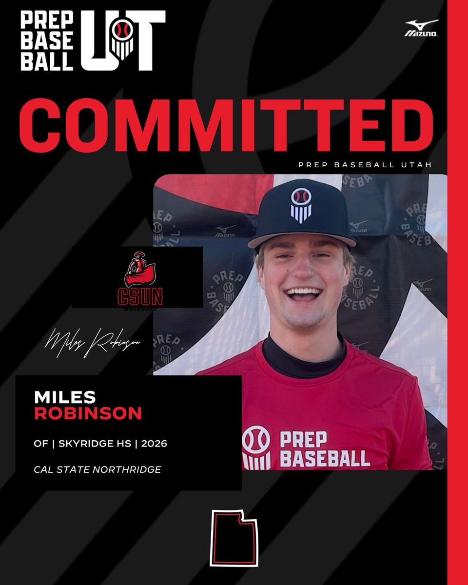 Prep Baseball Utah (@prepbaseballut) on Twitter photo ๐จ๐๐๐๐๐๐๐๐๐๐ ๐๐๐๐๐๐จ
'26 OF Miles Robinson has announced is commitment to Cal State Northridge.
He was a standout at last year's State Games and the PSAS earlier this year. Congratulations Miles ๐
Profile โก๏ธ loom.ly/IQbvWyY
Commitment Board โก๏ธ ๐จ๐๐๐๐๐๐๐๐๐๐ ๐๐๐๐๐๐จ
'26 OF Miles Robinson has announced is commitment to Cal State Northridge.
He was a standout at last year's State Games and the PSAS earlier this year. Congratulations Miles ๐
Profile โก๏ธ loom.ly/IQbvWyY
Commitment Board โก๏ธ