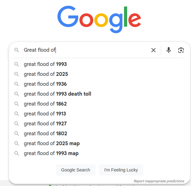 RealBrucerv's tweet photo. @Revelation1217 Nonsense. 
Floods are nothing new, nor getting worse, nor more intense.

The Great Flood of 1868 dropped 18" in 30min onto the upper Patapsco River. https://t.co/H4a9JFv7Cb