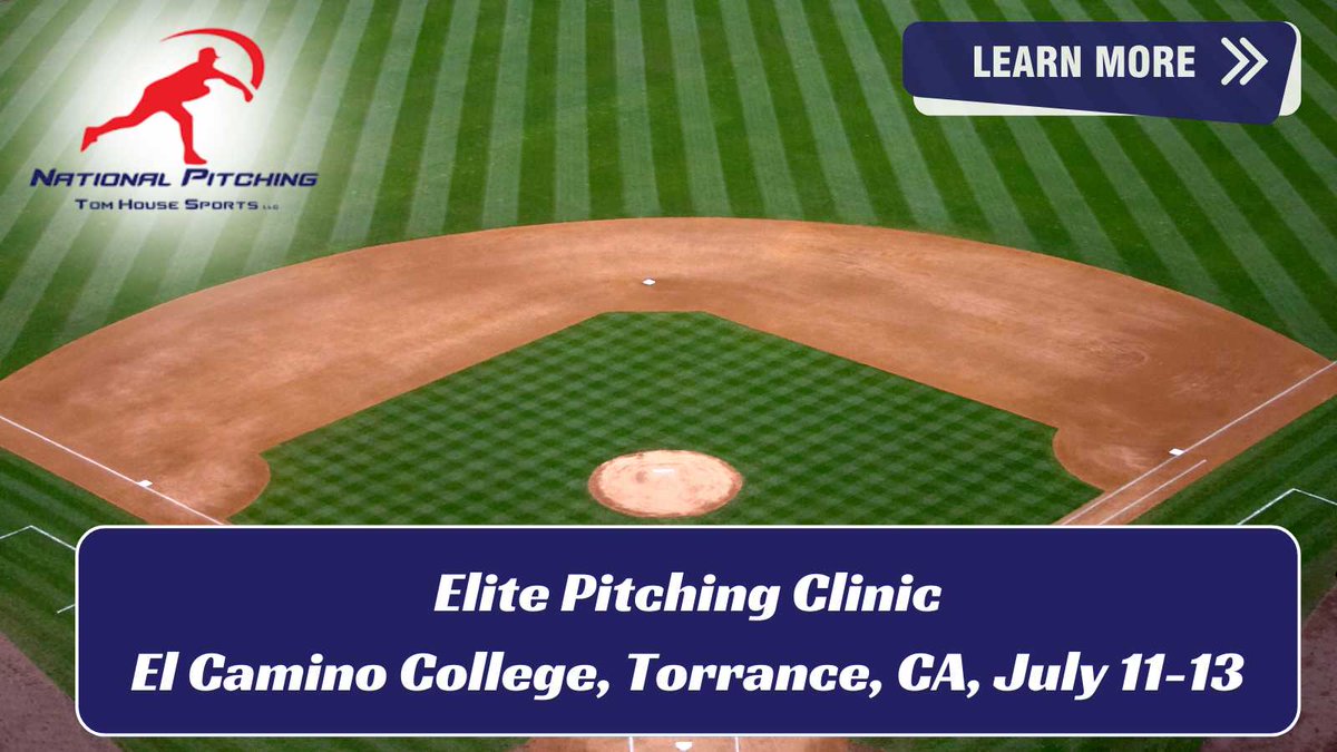 NPA_Pitching's tweet image. Looking for a pro-level pitching clinic in California? July 11-13, National Pitching will be in Torrance, California, for our upcoming Elite Pitching Clinic. Join us at El Camino College when you purchase a ticket on our website today. #PitchingClinic #CaliforniaPitchingCoaches