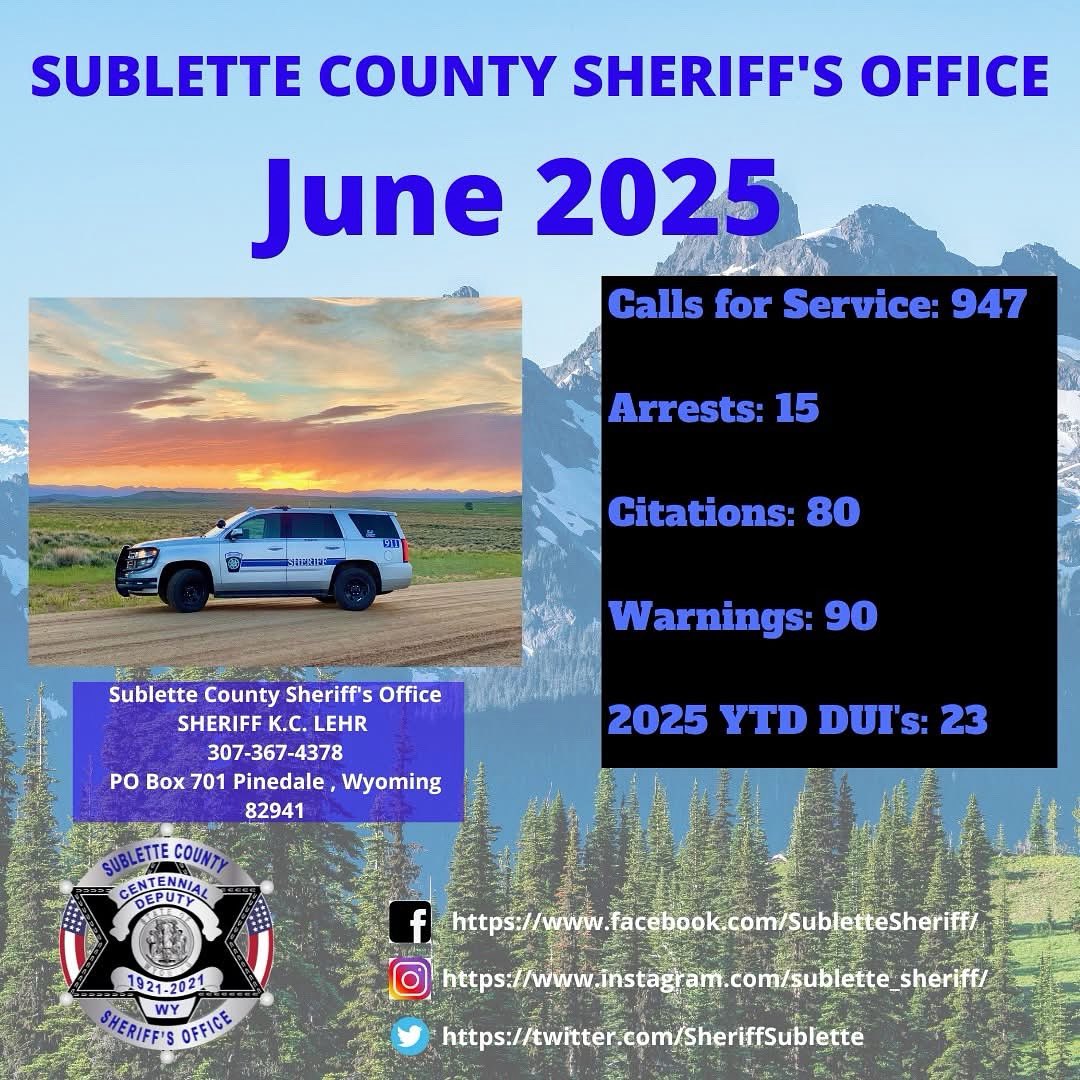 SheriffSublette's tweet photo. Looking back at June at the SCSO! https://t.co/wYTR55vEsu