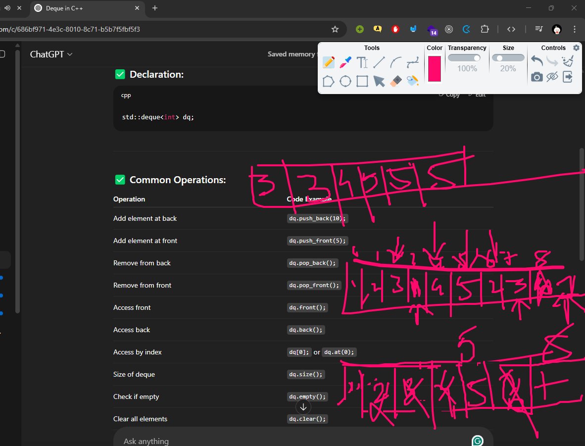 Gourab089's tweet photo. 💻 When you're too tired to open a notebook but determination kicks in:
🧠 "Just one more STL container…"
🎨 Web Paint enters the chat
🤣 Note: Please ignore the handwriting.
👶 Actually, bachpan mein doctor banna tha. 🩺😂
#Cpp #ProgrammerLife #CodingTired #Deque #WebPaint https://t.co/nHyUKSvZFL