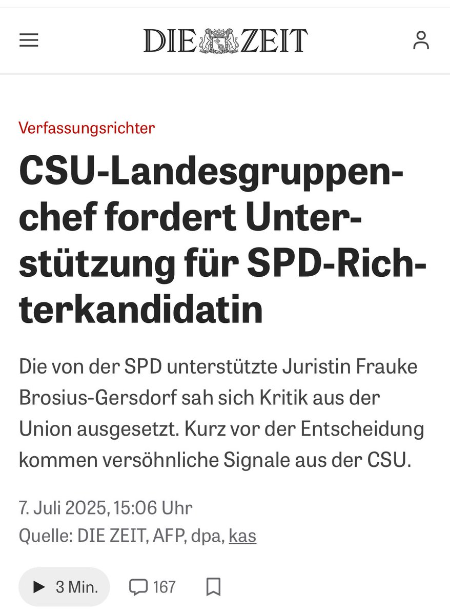 FreifrauvonFranken (@freifrauvonf) on Twitter photo Die Union wird die zurecht umstrittene, linksextreme "Jura-Aktivistin" Brosius-Gersdorf zur Verfassungsrichterin machen, sagt heute die <a href="/CDU/">CDU Deutschlands</a>. Weil "das Pflicht der demokratischen Mitte" wäre.
Ihr widert mich an, <a href="/CDU/">CDU Deutschlands</a> und @csu 🤮
#BrosiusGersdorf #Verfassungsgericht <a href="/cducsubt/">CDU·CSU</a> Die Union wird die zurecht umstrittene, linksextreme "Jura-Aktivistin" Brosius-Gersdorf zur Verfassungsrichterin machen, sagt heute die <a href="/CDU/">CDU Deutschlands</a>. Weil "das Pflicht der demokratischen Mitte" wäre.
Ihr widert mich an, <a href="/CDU/">CDU Deutschlands</a> und @csu 🤮
#BrosiusGersdorf #Verfassungsgericht <a href="/cducsubt/">CDU·CSU</a>