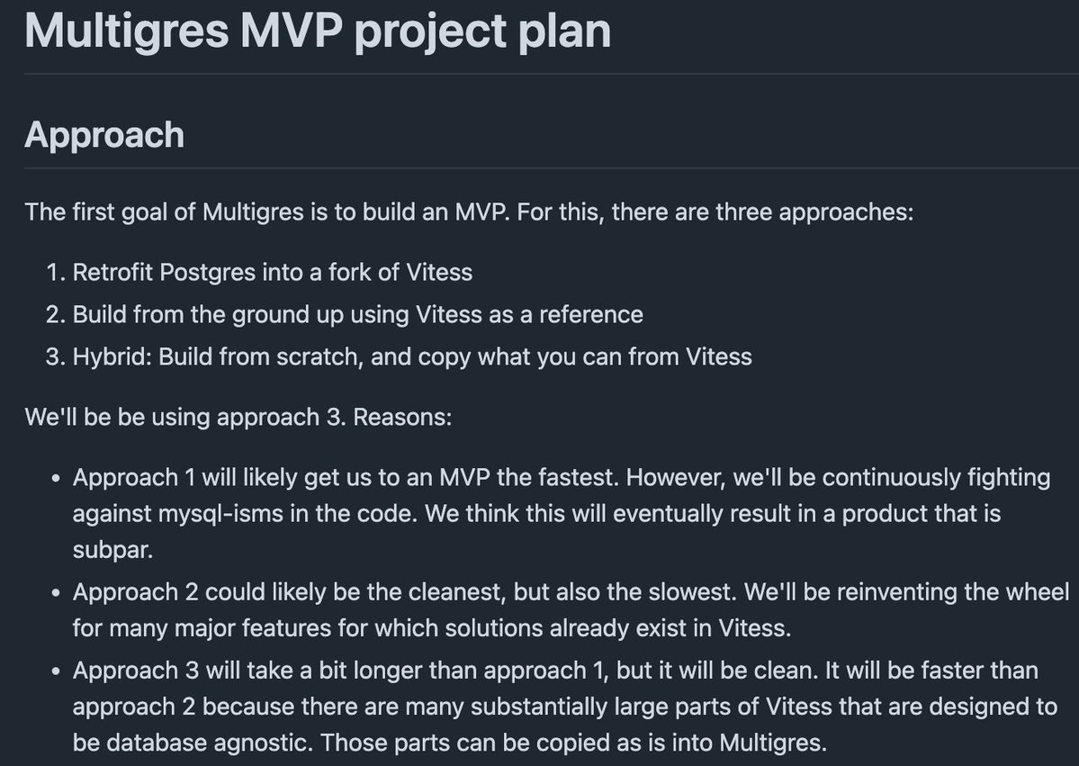 ssougou's tweet image. MVP project plan for @multigres is out. Things may look slow, but substantial progress has been made under the covers. github.com/multigres/mult…