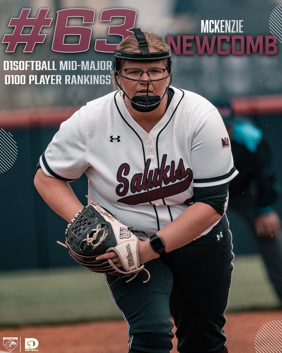 SIU_Softball's tweet image. Another accolade for Mac 🤩
McKenzie Newcomb was ranked No. 63 in D1Softball’s D100 Mid-Major Player Rankings from the 2025 season! 👏
#Salukis | @macnewcomb