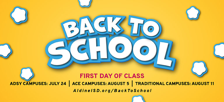 📅 Back to School is Almost Here, Aldine! 🎒✨

Make sure you're ready for the first day of school—start dates vary by campus type:

📘 ADSY Campuses – Return Thursday, July 24
✏️ ACE Campuses – Return Tuesday, August 5
📚 Traditional Campuses – Return Monday, August 11

Be sure