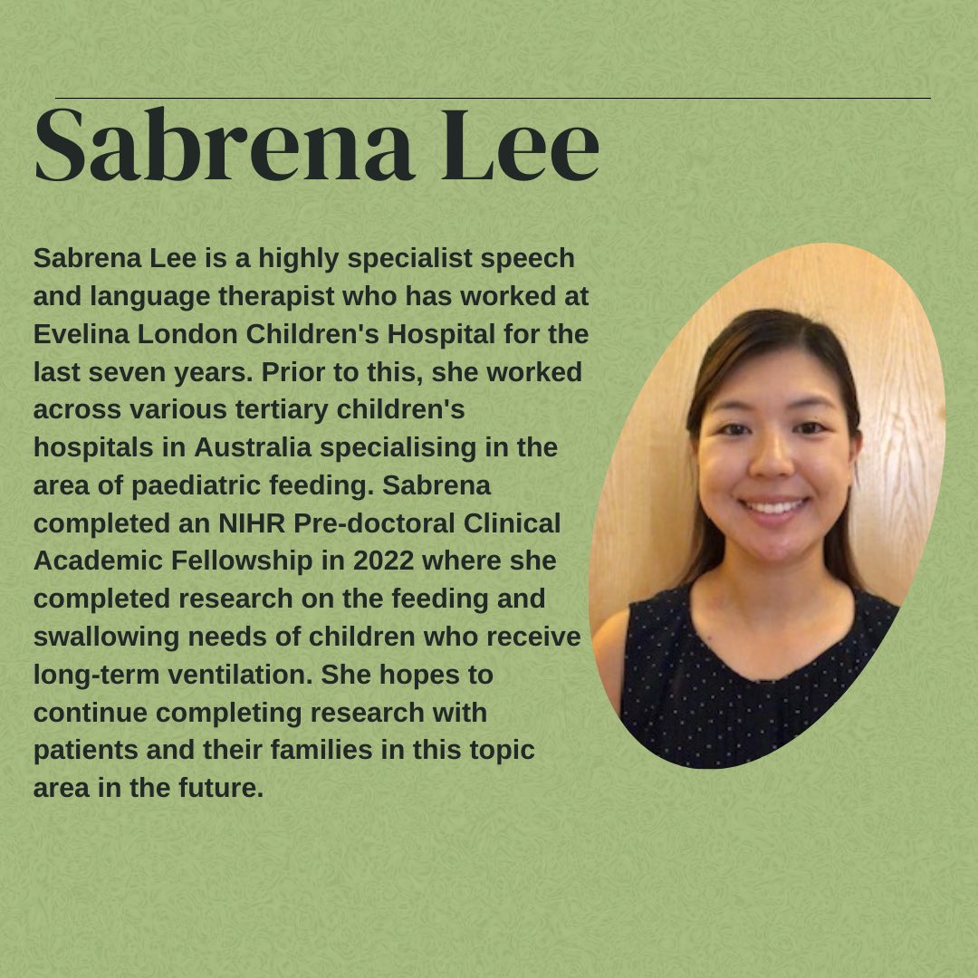 🚨 We’re excited to have Sabrena Lee and a parent co-presenter speaking at #UKSRG2026 on:
“The experiences and views on feeding and swallowing from parents of children using long-term ventilation.”

An important topic amplifying clinical and lived experience. Can’t wait!