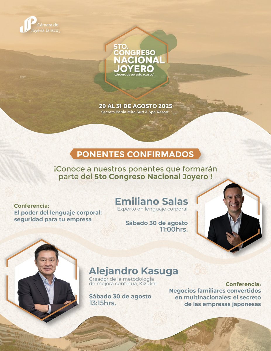 Conoce a nuestros ponentes confirmados que compartirán tendencias, estrategias y experiencias que transforman.

Nos vemos del 29 al 31 de agosto 2025
📍 Secrets Bahía Mita, Punta Mita, Nayarit

Más información al: 33 3146 8164