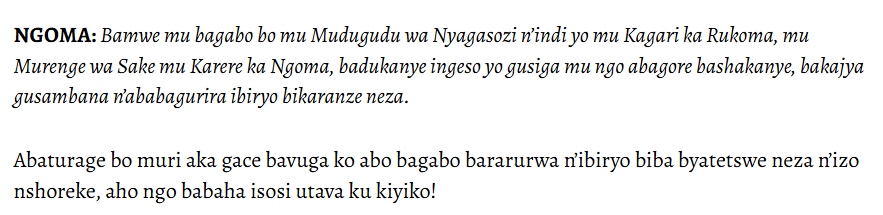 Abagabo bo muri <a href="/NgomaDistrict/">Ngoma District</a> ngo bimeze bite ? Alloooo 😩

ariko bamwa <a href="/AissaCyiza/">Aissa M. CYIZA</a> ngwino nkubaze, hari ibiganiro wajyaga ukora cyeraaaa nabuze niyo yayo😌