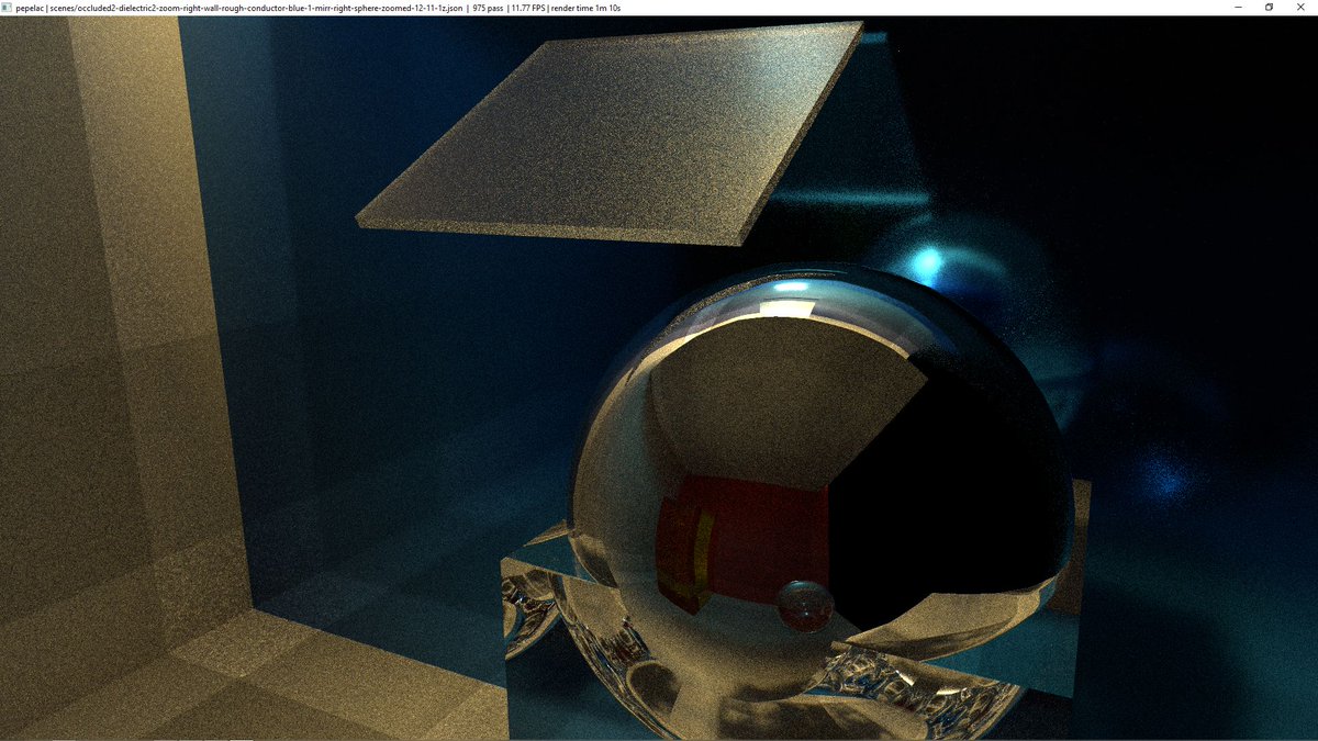tigratigratigra's tweet image. and one more interesting compare.
classic sppm with fixed 2/3 radius shrinking
vs
my adaptive approach
#sppm #experimental #rtx #pathtracing
artifacts because gather radius is too low. i try to fix it with bigger start radius but artifacts anyway