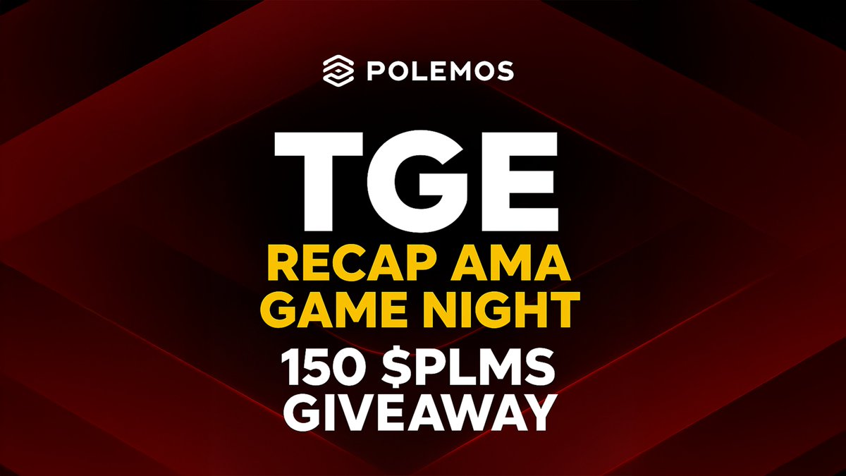It’s been 2 weeks since $PLMS went live!🎉

Huge thanks to everyone who supported our launch and trusted us to help shape the future of GameFi. 🙏

Now it’s time to recap what we’ve built, how we’ll keep momentum, and what’s next as Polemos accelerates forward.

🎤 AMA + 🎮 Game