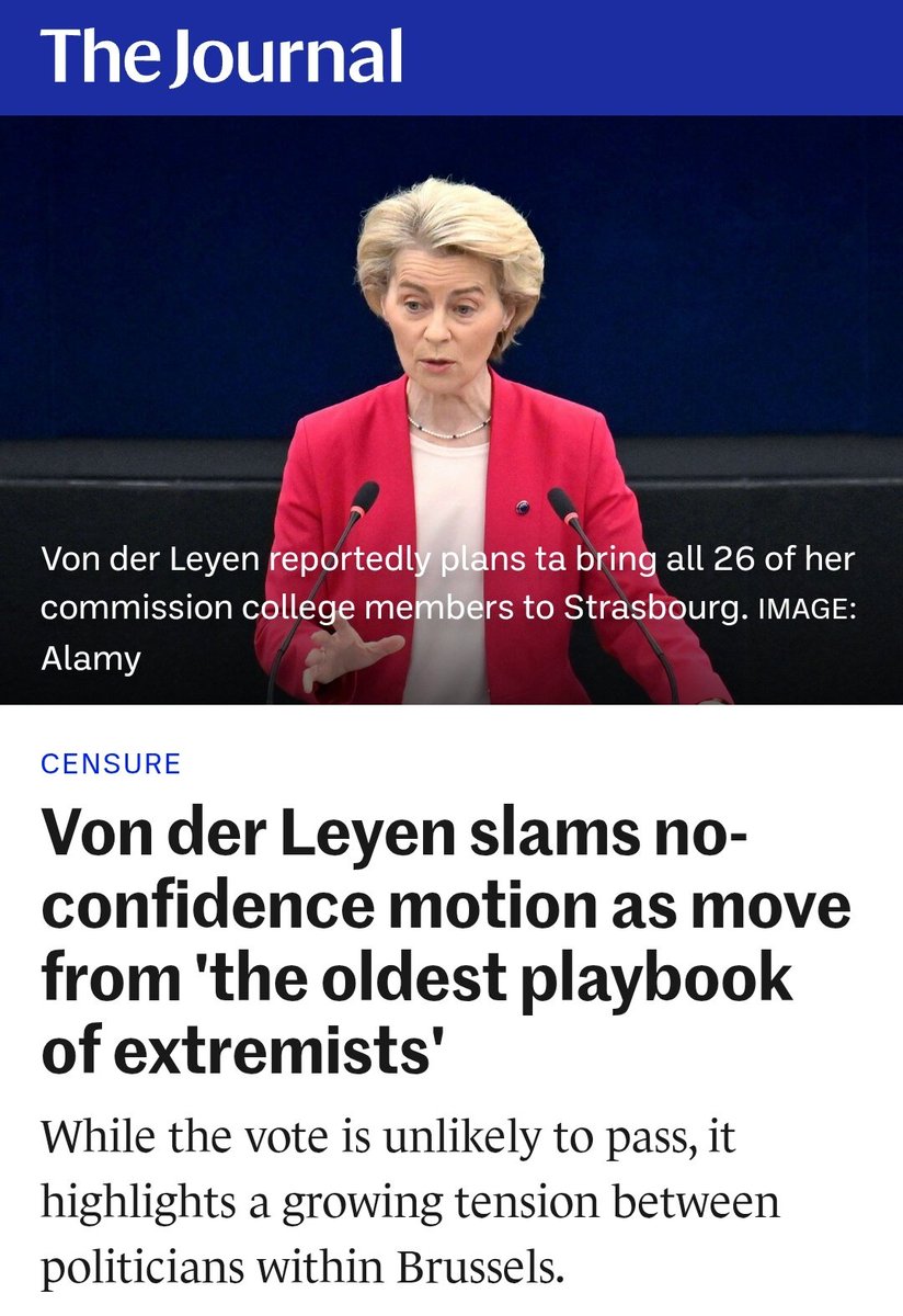 Mick Caul (@caulmick) on Twitter photo Von der Leyen slams no-confidence motion as move from 'the oldest playbook of extremists'
Von der Leyen’s speech went almost 10 minutes over her allotted time, something that upset many MEPs.
She also did not address the issue at hand, her blocking of a freedom of information Von der Leyen slams no-confidence motion as move from 'the oldest playbook of extremists'
Von der Leyen’s speech went almost 10 minutes over her allotted time, something that upset many MEPs.
She also did not address the issue at hand, her blocking of a freedom of information