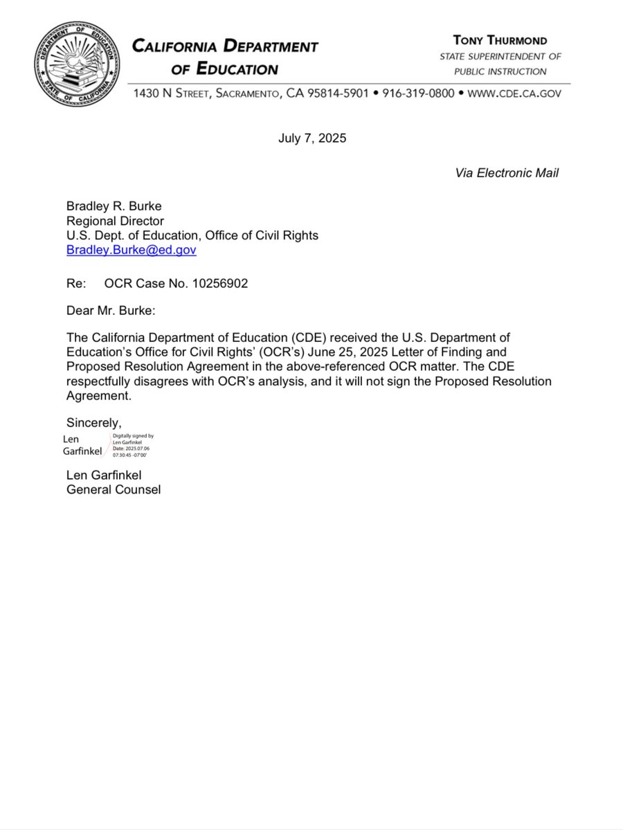 KateSanchezCA's tweet image. Newsom’s Dept. of Education is defying Title IX—refusing to protect girls’ sports for actual girls. This blatant civil rights violation could cost California billions in federal funding. UNREAL.