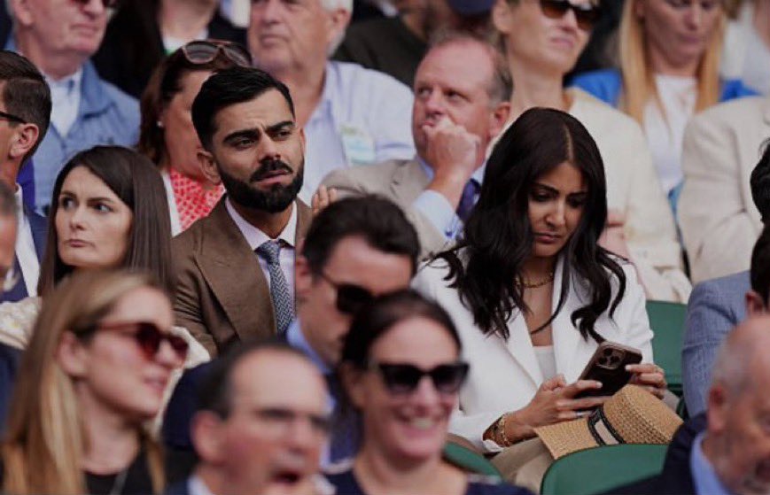 Aren’t Virat and Anushka looking a bit disturbed?

#Wimbledon2025 #ViratKohli