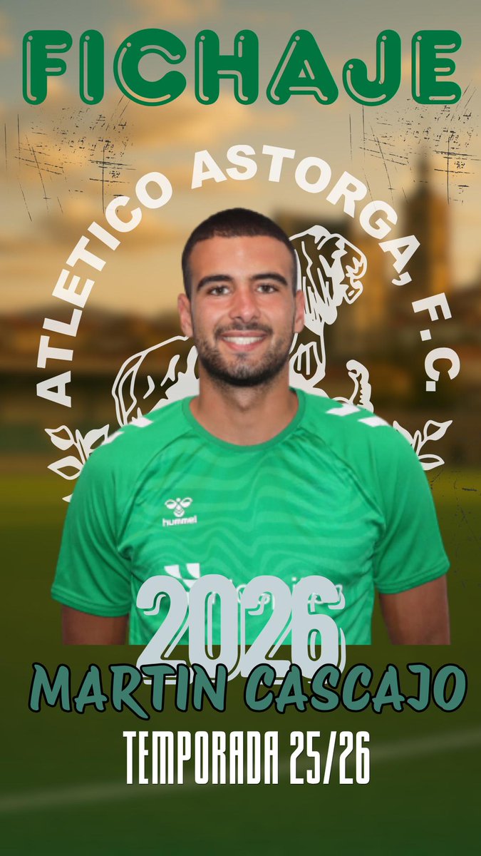 Liga RFEF Astorga (@ligarfefastorga) on Twitter photo 0️⃣1️⃣ Fichaje de los #SpringbokAstorganos |
El <a href="/AtleticoAstorga/">Atlético Astorga F.C.</a> anuncia su primer refuerzo
Se trata de <a href="/martin_cascajo/">Martin Cascajo</a> procedente de la <a href="/ArandinaCF/">Arandina C.F.</a>, también jugó en el <a href="/CDTOficial/">CD Tenerife 🏴</a> B y <a href="/SalamancaCFUDS/">Salamanca UDS</a>
Bienvenido a tu nueva casa 0️⃣1️⃣ Fichaje de los #SpringbokAstorganos |
El <a href="/AtleticoAstorga/">Atlético Astorga F.C.</a> anuncia su primer refuerzo
Se trata de <a href="/martin_cascajo/">Martin Cascajo</a> procedente de la <a href="/ArandinaCF/">Arandina C.F.</a>, también jugó en el <a href="/CDTOficial/">CD Tenerife 🏴</a> B y <a href="/SalamancaCFUDS/">Salamanca UDS</a>
Bienvenido a tu nueva casa