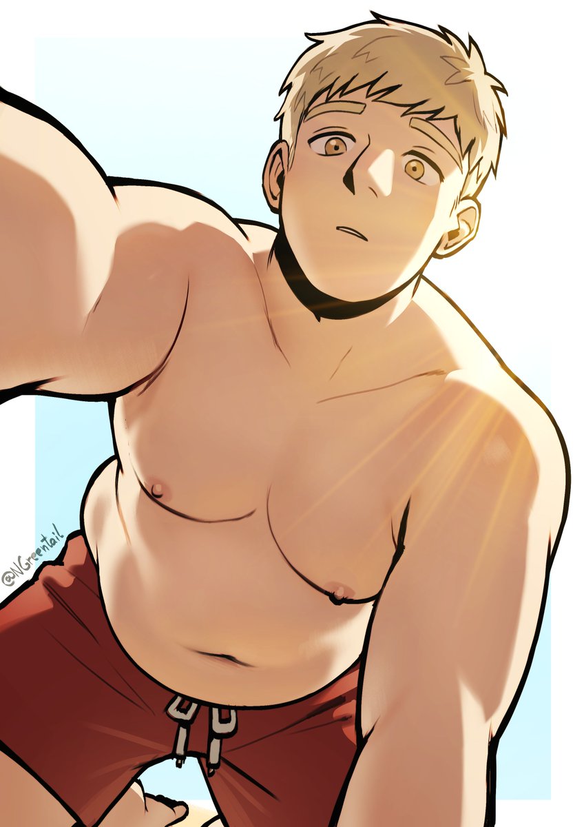 "Ah... Your face is all red, did you forget to bring sunscreen?"