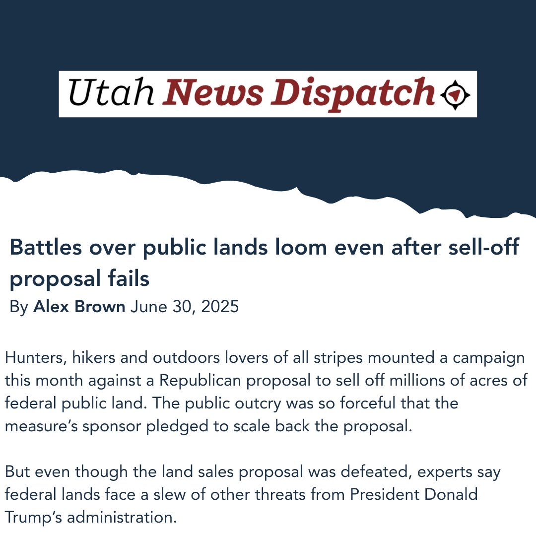 themountainpact's tweet image. After outcry from communities and leaders across the West, the most recent proposal to sell off public lands to the highest bidder is dead - but the battle to defend our public lands isn't over. We must ensure these irreplaceable landscapes remain healthy, public, and accessible.