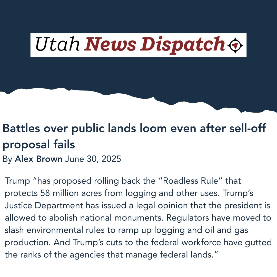 themountainpact's tweet image. After outcry from communities and leaders across the West, the most recent proposal to sell off public lands to the highest bidder is dead - but the battle to defend our public lands isn't over. We must ensure these irreplaceable landscapes remain healthy, public, and accessible.
