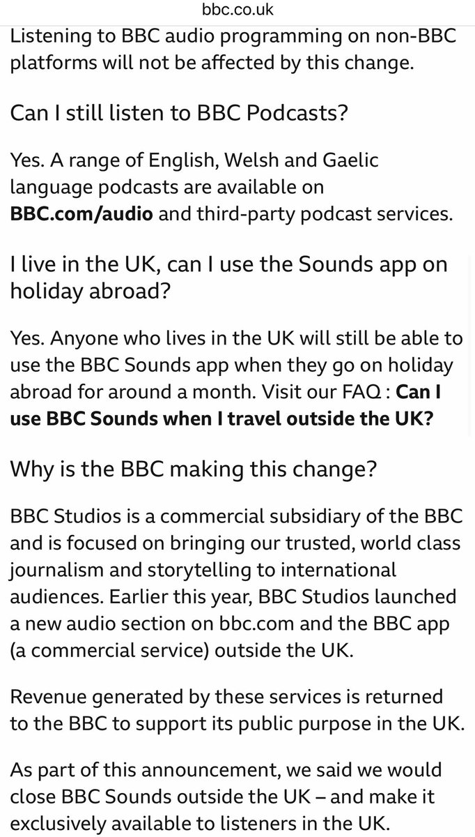 thejohnkerr's tweet image. FYI… Upcoming changes for listening to BBC audio outside the UK‼️ @BBCSounds 🎶
🔗 bbc.co.uk/sounds/help/qu…
