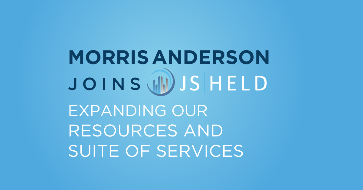 We are excited to announce that MorrisAnderson has joined <a href="/JS_Held/">J.S. Held</a>. 

Read more here: jsheld.com/about-us/news/…