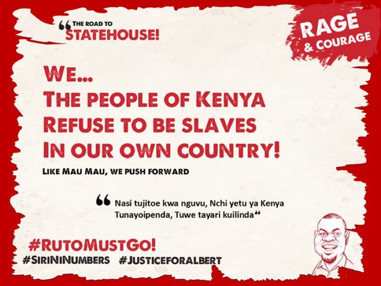 We shall not accept to be slaves in our own country. We shall not accept to stolen from and be killed.