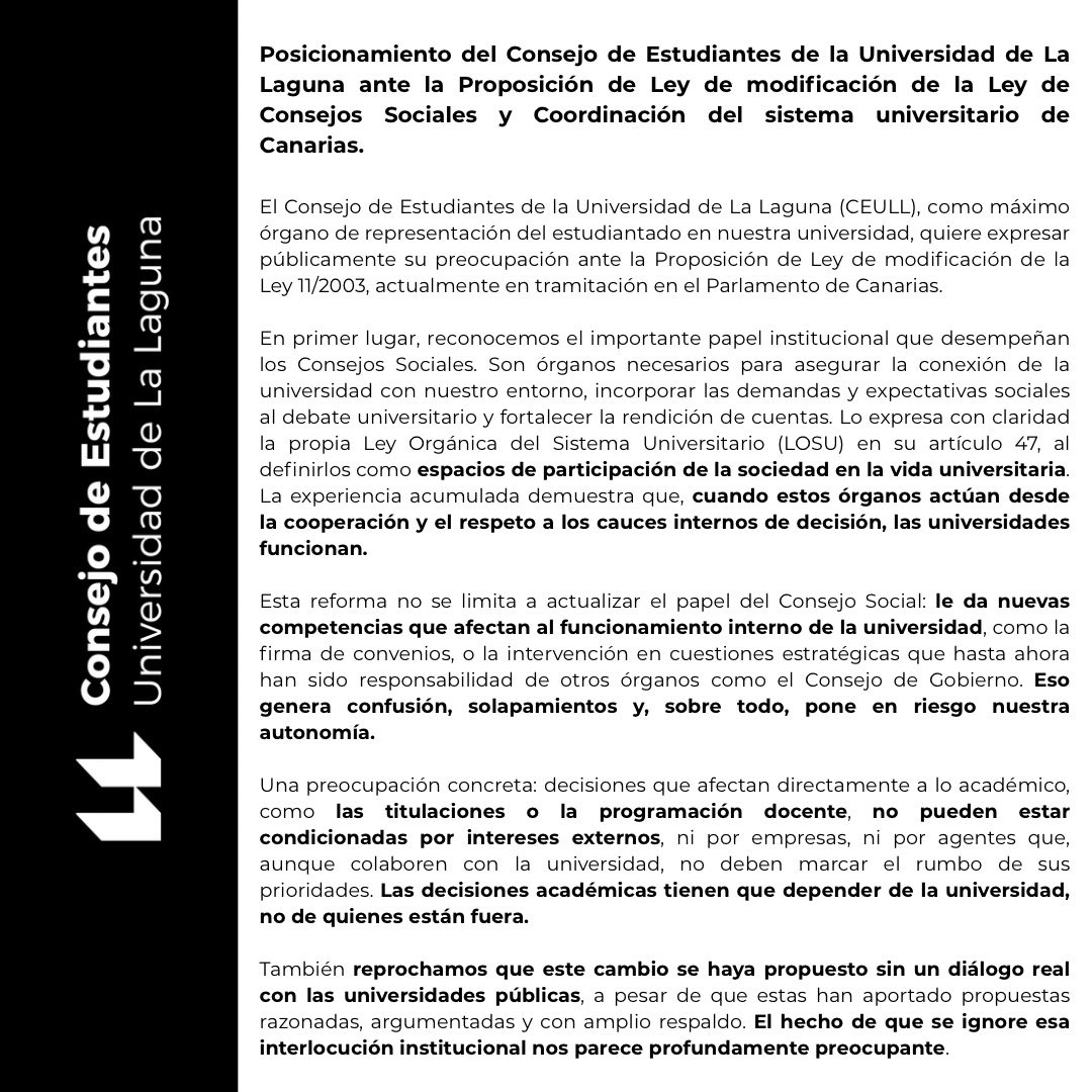 Consejo de Estudiantes ULL tweet media