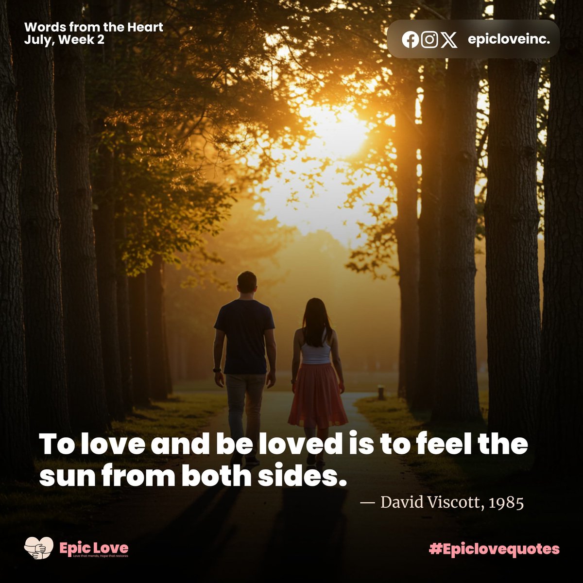 ProjectEpicLove's tweet photo. Let your heart be the sun and the soil—warming others, grounding yourself.

This week, let your love rise from within you and surround you all all you love. 

Have an amazing week. 

#epiclove
#epiclovequotes
#mondaymotivation https://t.co/uIdbExOdZY