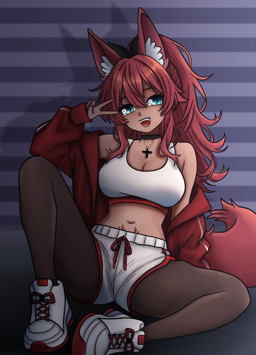 My entry for Akane’s art contest!! ❤️❤️

<a href="/NomuraAkane/">Akane 🦊🪶 VTuber</a>

 #NoAkaArt #fanart