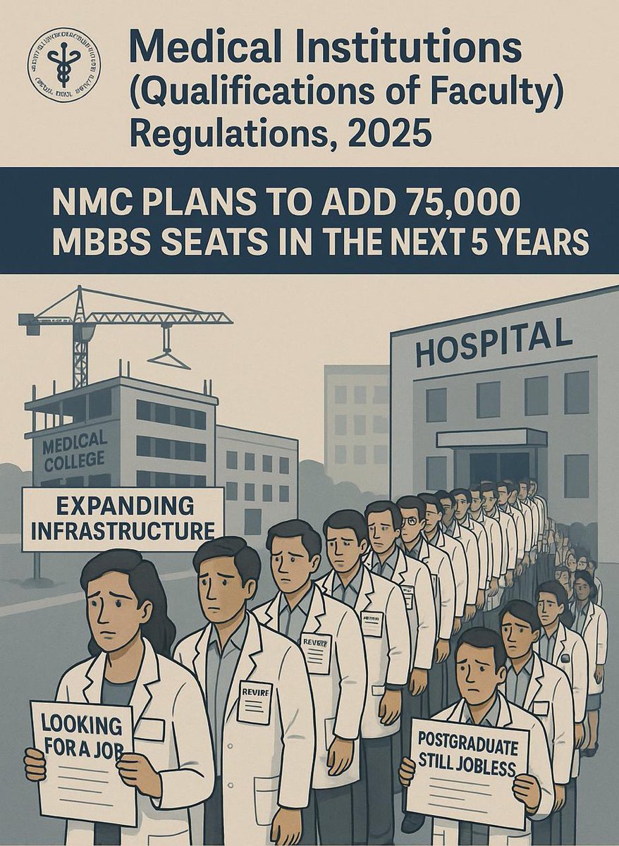 India urgently needs a National Eligibility Test for selecting faculty in medical colleges, just like UGC-NET.
Only merit-based selection can ensure the best medical teachers for our future generations.
<a href="/PMOIndia/">PMO India</a> <a href="/MoHFW_INDIA/">Ministry of Health</a> #MedicalEducation #NEET